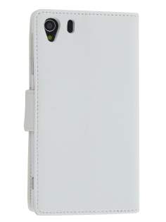 Synthetic Leather Wallet Case with Stand for Sony Xperia Z1 - Pearl White Leather Wallet Case