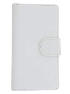 Synthetic Leather Wallet Case with Stand for Sony Xperia Z1 - Pearl White
