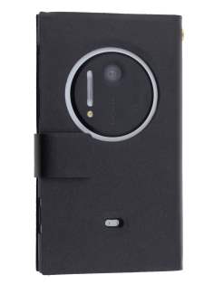 Slim Genuine Leather Portfolio Case for Nokia Lumia 1020 - Classic Black Slim Genuine Leather Portfolio Case for Nokia Lumia 1020 - Classic Black