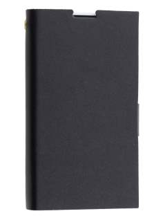 Slim Genuine Leather Portfolio Case for Nokia Lumia 1020 - Classic Black