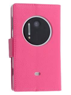 Synthetic Leather Wallet Case with Stand for Nokia Lumia 1020 - Pink Leather Wallet Case
