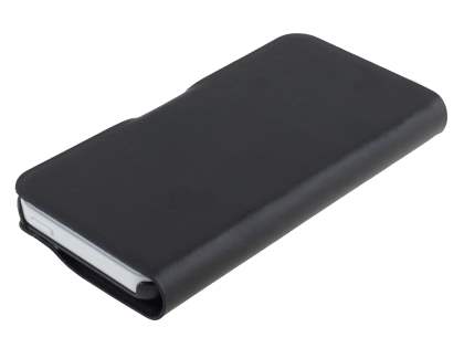 Genuine Leather Portfolio Case with Stand for iPhone 5c - Classic Black