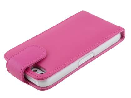 Genuine Leather Flip Case for iPhone 5c - Pink