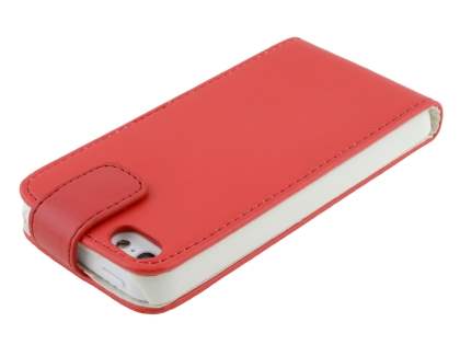 Synthetic Leather Flip Case for iPhone 5c - Red