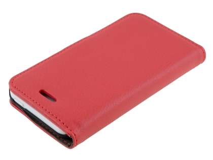 Synthetic Leather Wallet Case with Stand for iPhone 5c - Red