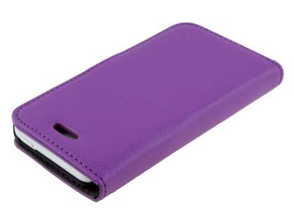 Synthetic Leather Wallet Case with Stand for iPhone 5c - Purple