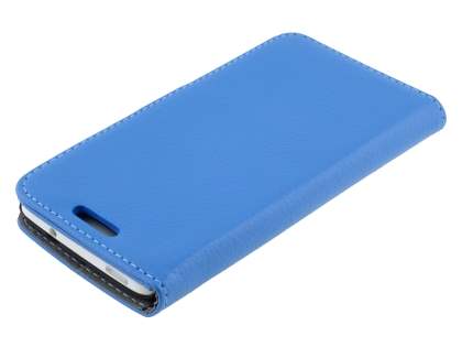 Synthetic Leather Wallet Case with Stand for HTC One Mini M4 - Blue