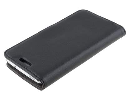 Synthetic Leather Wallet Case with Stand for HTC One Mini M4 - Classic Black