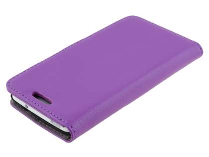 Synthetic Leather Wallet Case with Stand for HTC One Mini M4 - Purple
