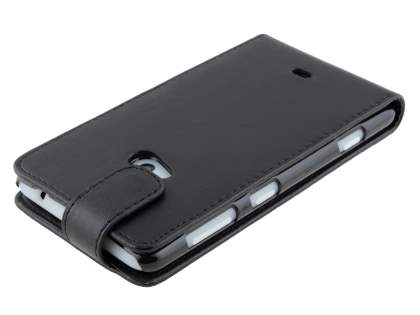 Nokia Lumia 625 Synthetic Leather Flip Case - Classic Black