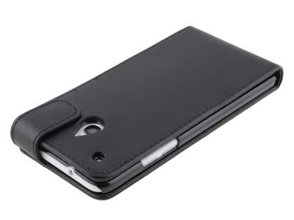 Synthetic Leather Flip Case for HTC One Mini M4 - Classic Black
