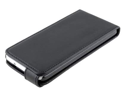 Synthetic Leather Flip Case for HTC One Mini M4 - Classic Black