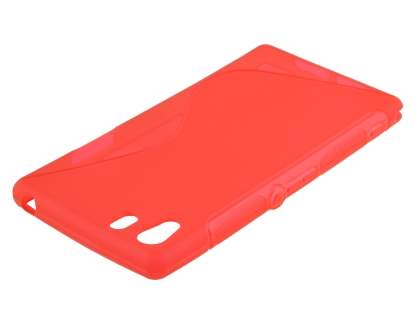Wave Case for Sony Xperia Z1 - Frosted Red/Red