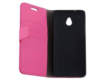 Synthetic Leather Wallet Case with Stand for HTC One Mini M4 - Pink