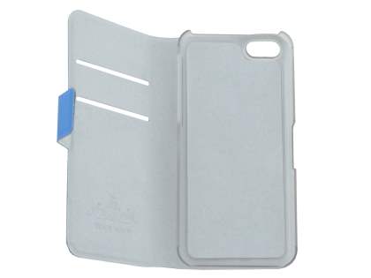 Genuine Leather Portfolio Case with Stand for iPhone 5c - Blue