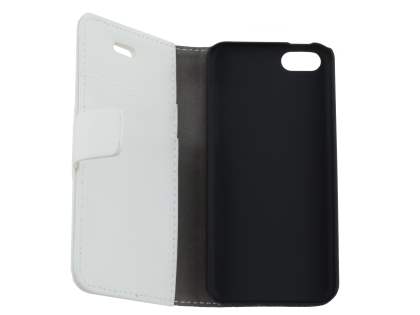 Synthetic Leather Wallet Case with Stand for iPhone 5c - Pearl White