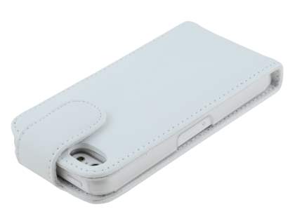 Genuine Leather Flip Case for iPhone 5c - Pearl White