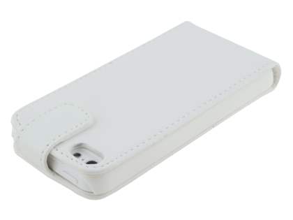 Synthetic Leather Flip Case for iPhone 5c - Pearl White