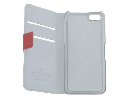 Genuine Leather Portfolio Case with Stand for iPhone 5c - Red