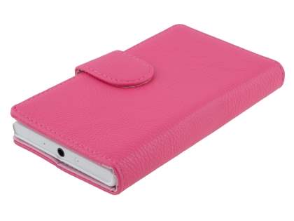 Synthetic Leather Wallet Case with Stand for Nokia Lumia 1020 - Pink