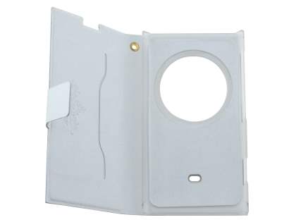 Nokia Lumia 1020 Slim Genuine Leather Portfolio Case - Pearl White