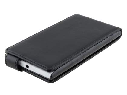 Nokia Lumia 1020 Synthetic Leather Flip Case - Classic Black