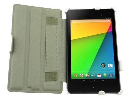 Synthetic Leather Flip Case with Multi-Angle Tilt Stand for Asus Google Nexus 7 2013 - Pearl White