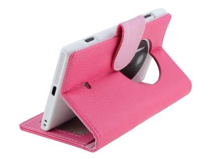 Synthetic Leather Wallet Case with Stand for Nokia Lumia 1020 - Pink