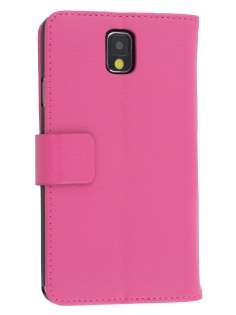 Synthetic Leather Wallet Case with Stand for Samsung Galaxy Note 3 - Pink Leather Wallet Case
