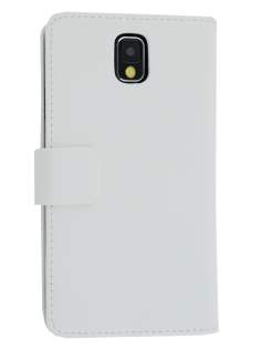 Synthetic Leather Wallet Case with Stand for Samsung Galaxy Note 3 - Pearl White Leather Wallet Case
