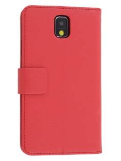 Synthetic Leather Wallet Case with Stand for Samsung Galaxy Note 3 - Red Leather Wallet Case