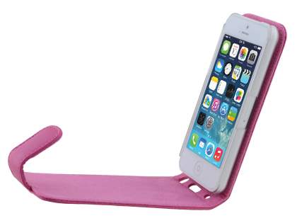 Genuine Leather Flip Case for iPhone 5c - Pink