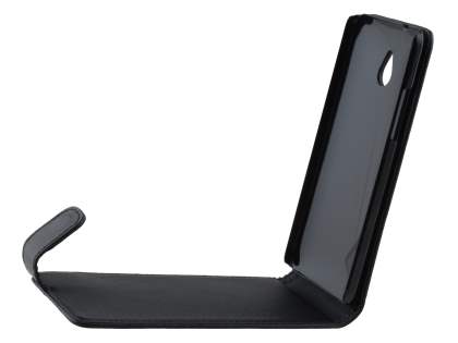 Synthetic Leather Flip Case for HTC One Mini M4 - Classic Black