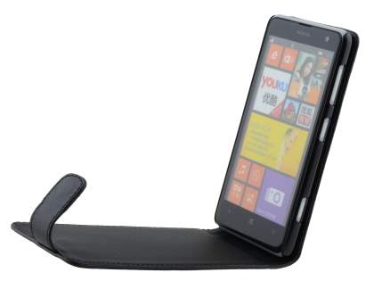Nokia Lumia 625 Synthetic Leather Flip Case - Classic Black