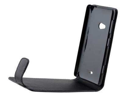 Nokia Lumia 625 Synthetic Leather Flip Case - Classic Black