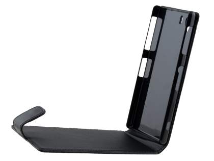 Synthetic Leather Flip Case for Sony Xperia Z1 - Classic Black