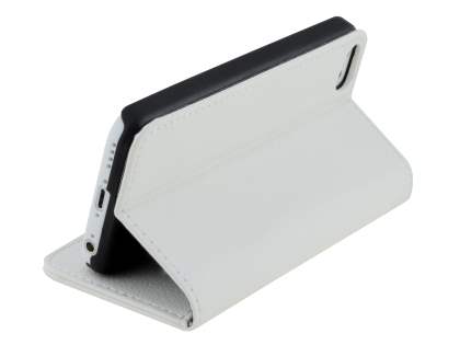 Synthetic Leather Wallet Case with Stand for iPhone 5c - Pearl White