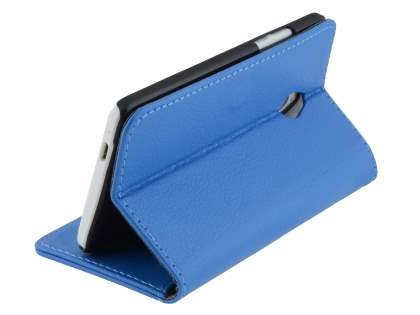 Synthetic Leather Wallet Case with Stand for HTC One Mini M4 - Blue