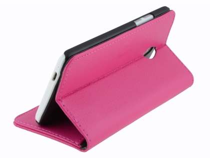 Synthetic Leather Wallet Case with Stand for HTC One Mini M4 - Pink