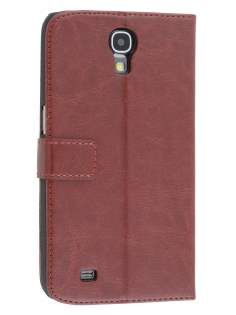 Synthetic Leather Wallet Case with Stand for Samsung Galaxy Mega 6.3 I9200 - Chocolate Leather Wallet Case