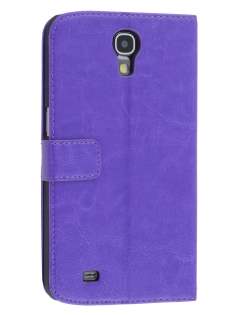 Synthetic Leather Wallet Case with Stand for Samsung Galaxy Mega 6.3 I9200 - Purple Leather Wallet Case