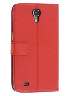 Synthetic Leather Wallet Case with Stand for Samsung Galaxy Mega 6.3 I9200 - Red Leather Wallet Case