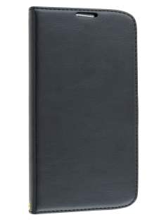 Synthetic Leather Wallet Case with Stand for Samsung Galaxy Mega 6.3 I9200 - Classic Black
