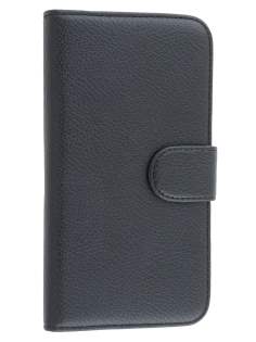Synthetic Leather Wallet Case with Stand for Samsung Galaxy Mega 5.8 I9150 - Classic Black
