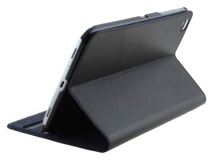 Premium Genuine Leather Slim Portfolio Case with Stand for Samsung Galaxy Tab 3 8.0 - Classic Black Premium Genuine Leather Slim Portfolio Case with Stand for Samsung Galaxy Tab 3 8.0 - Classic Black