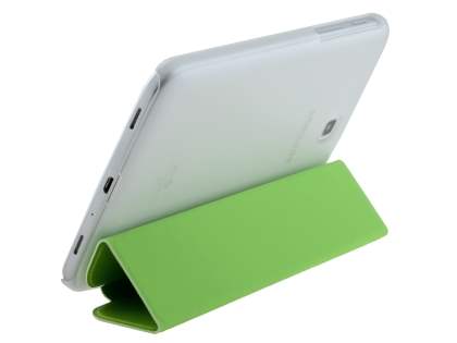 Book-Style Case with Stand for Samsung Galaxy Tab 3 7.0 - Green/Frosted Clear Leather Flip Case