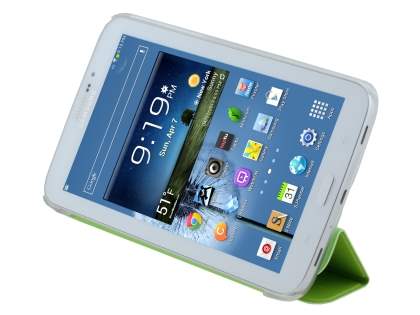 Book-Style Case with Stand for Samsung Galaxy Tab 3 7.0 - Green/Frosted Clear