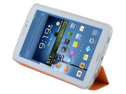 Book-Style Case with Stand for Samsung Galaxy Tab 3 7.0 - Orange/Frosted Clear