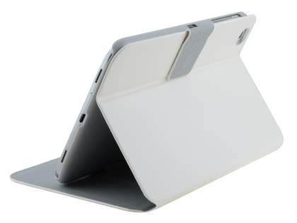 Book-Style Case with Tilt Stand for Samsung Galaxy Tab 3 8.0 - Pearl White Leather Flip Case