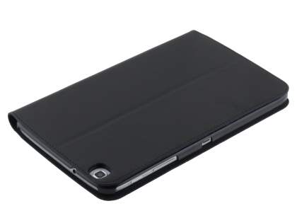 Premium Genuine Leather Slim Portfolio Case with Stand for Samsung Galaxy Tab 3 8.0 - Classic Black